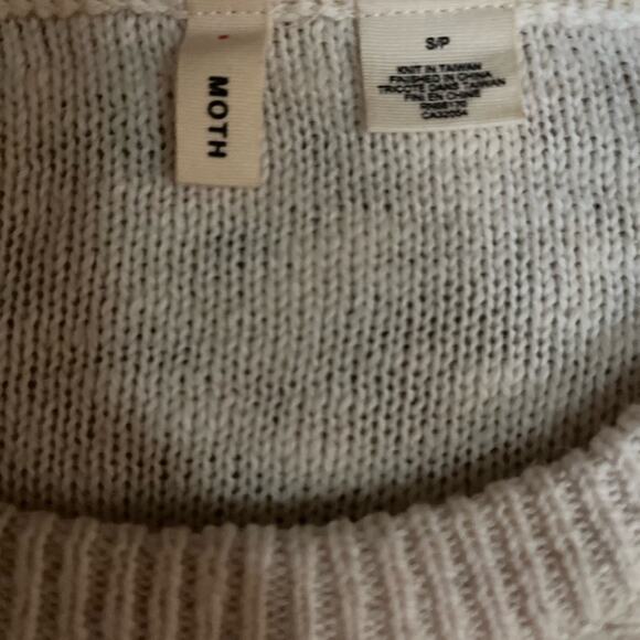 Anthropologie Moth 3D Boho Chic Neutral Cotton Wool Angora Blend Sweater - Picture 5 of 5